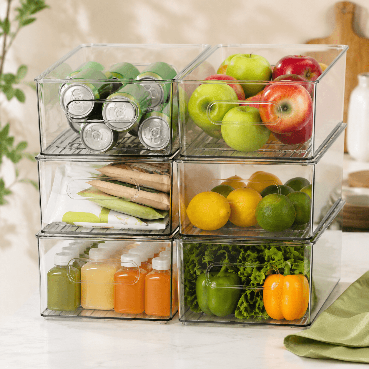 Stackable Fridge Organizer Bins